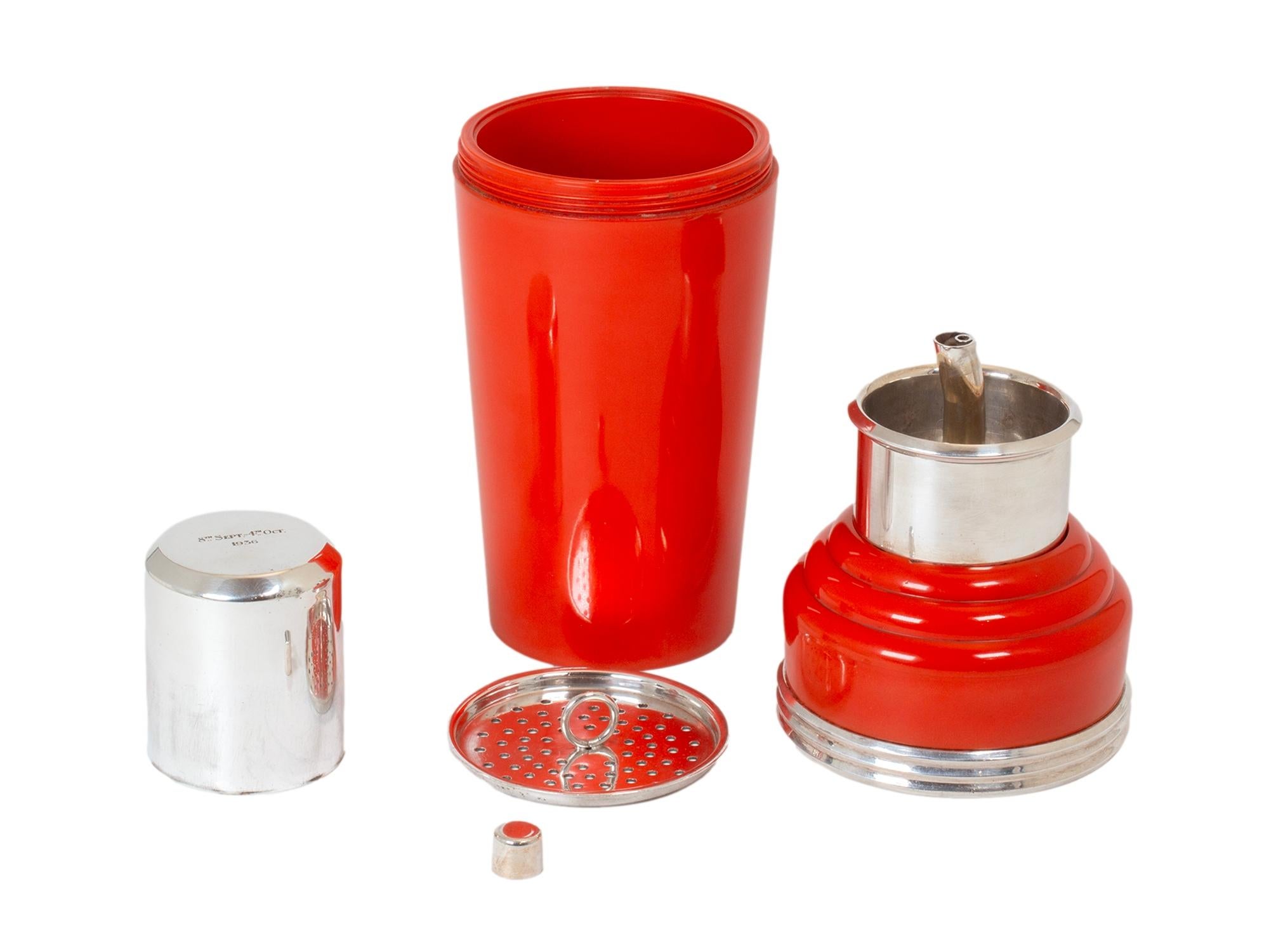 Art Deco The Master Incolor Orange Cocktail Shaker For Sale 7