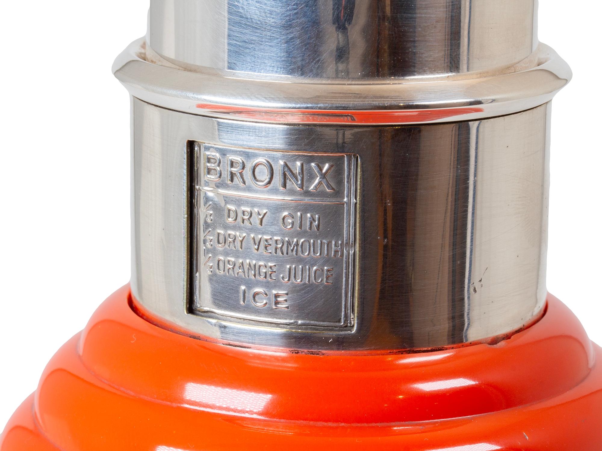 20th Century Art Deco The Master Incolor Orange Cocktail Shaker For Sale