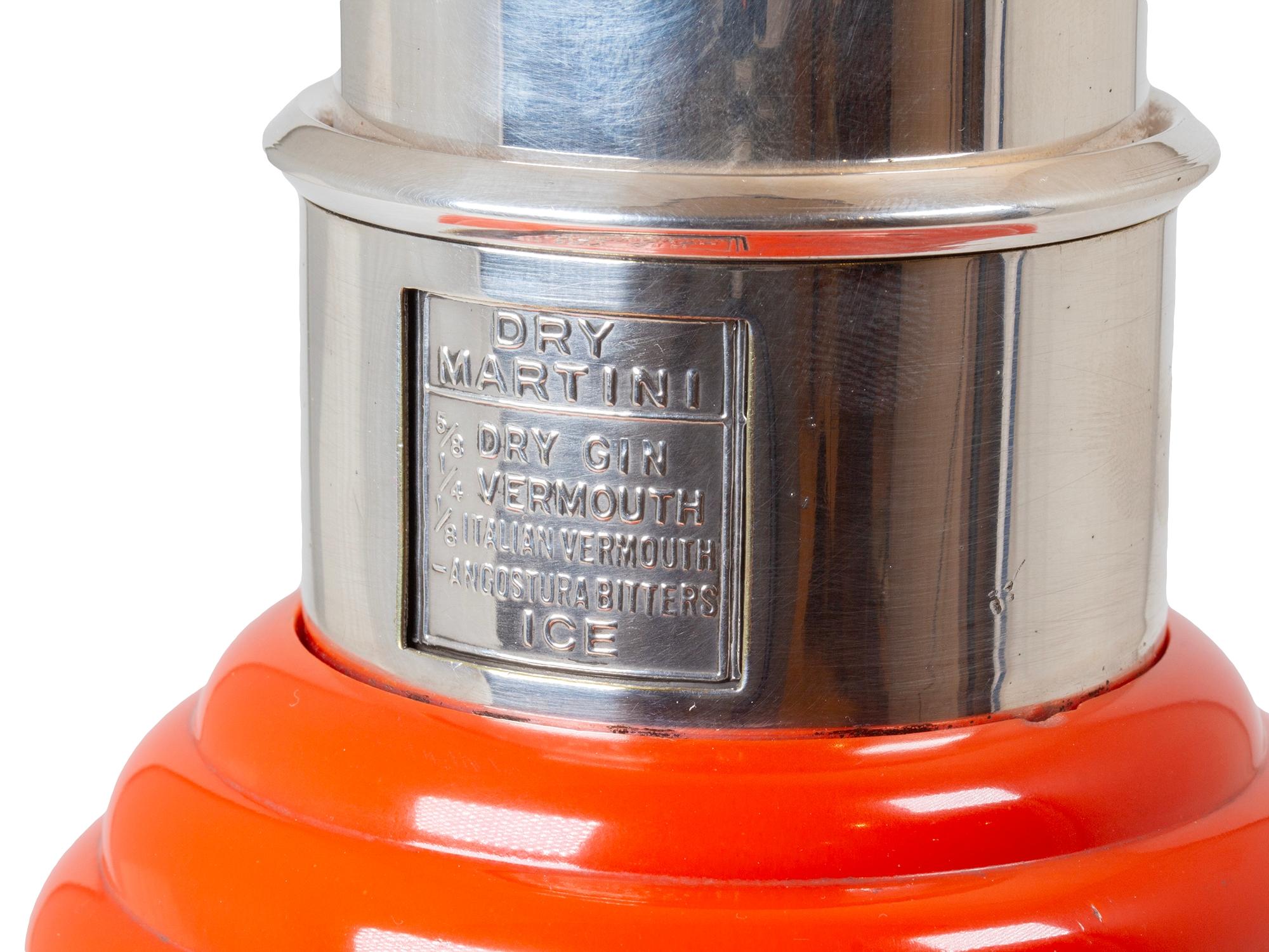 Art Deco The Master Incolor Orange Cocktail Shaker For Sale 1