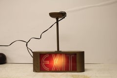 Art Deco Theater Light Up Glass Exit Sign