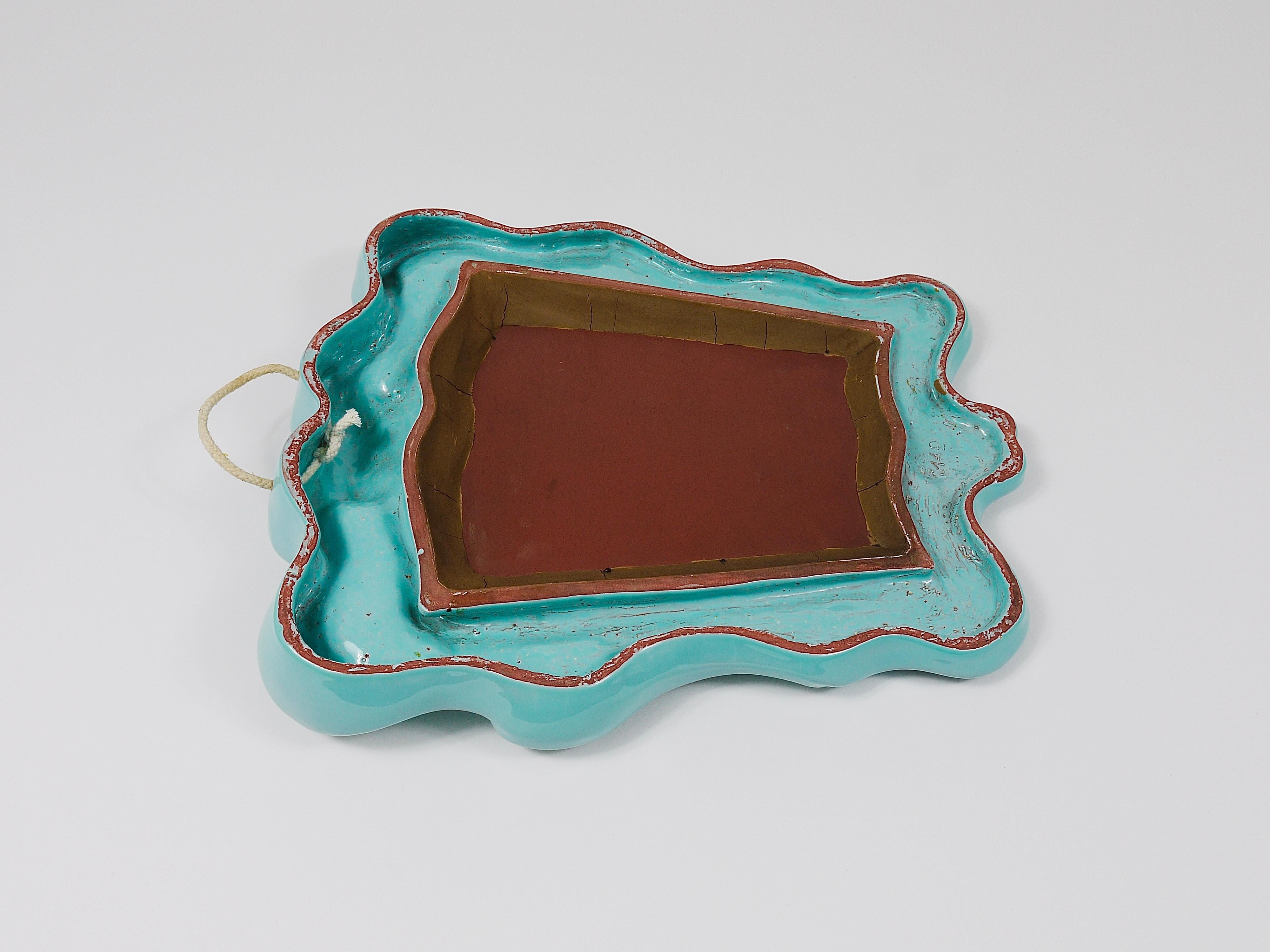 Art déco-Theater-Wandspiegel aus Terrakotta von Gmundner Keramik, Österreich, 1930er Jahre im Angebot 9