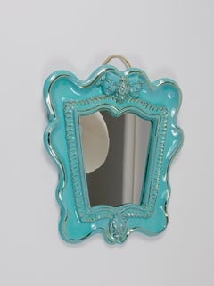 Specchio da parete in terracotta Art Deco Theater di Gmundner Keramik, Austria, anni '30