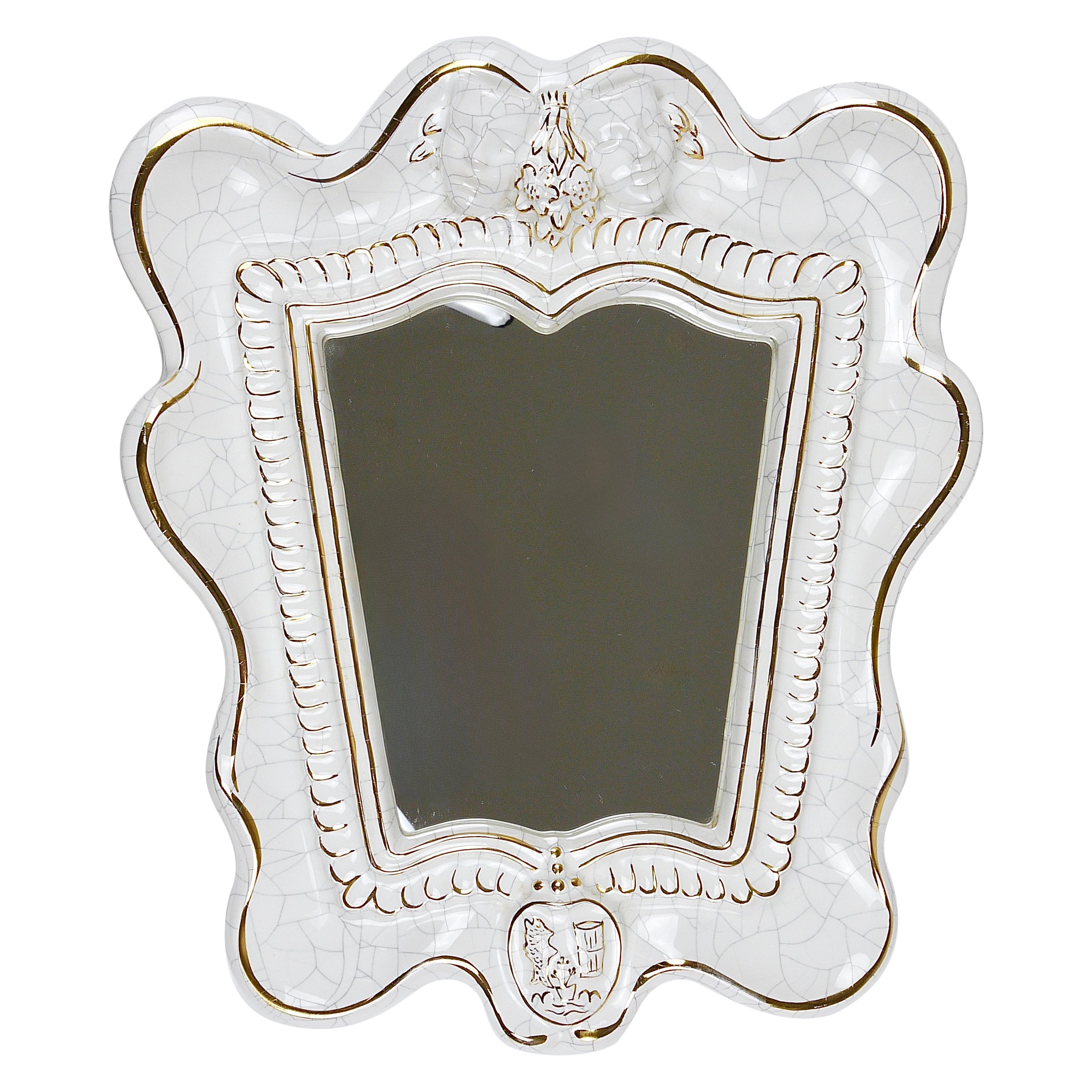 Miroir mural de théâtre Art Déco en terre cuite de Gmundner Keramik, Autriche, années 1930 en vente