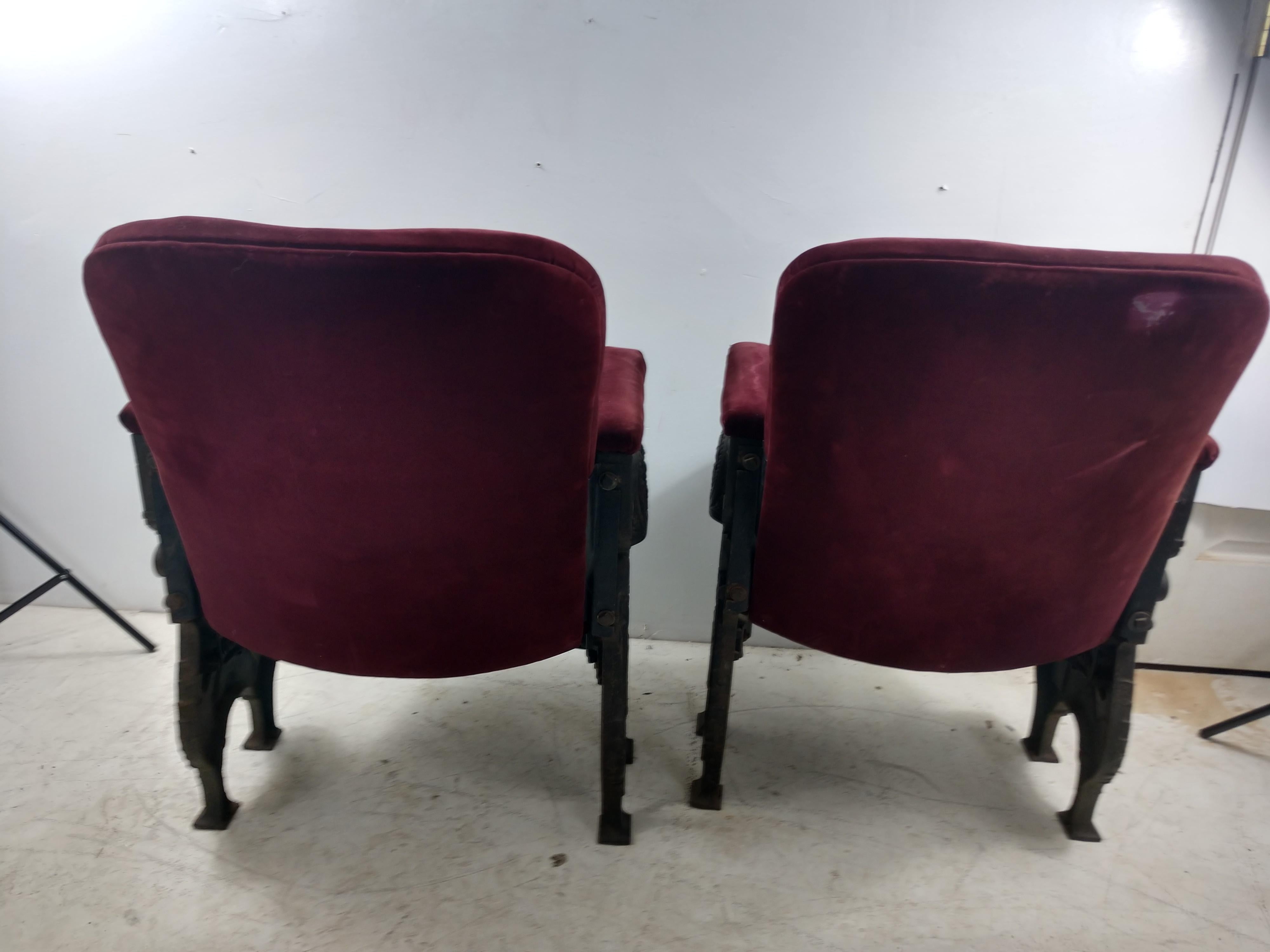 cast iron vintage theater seats