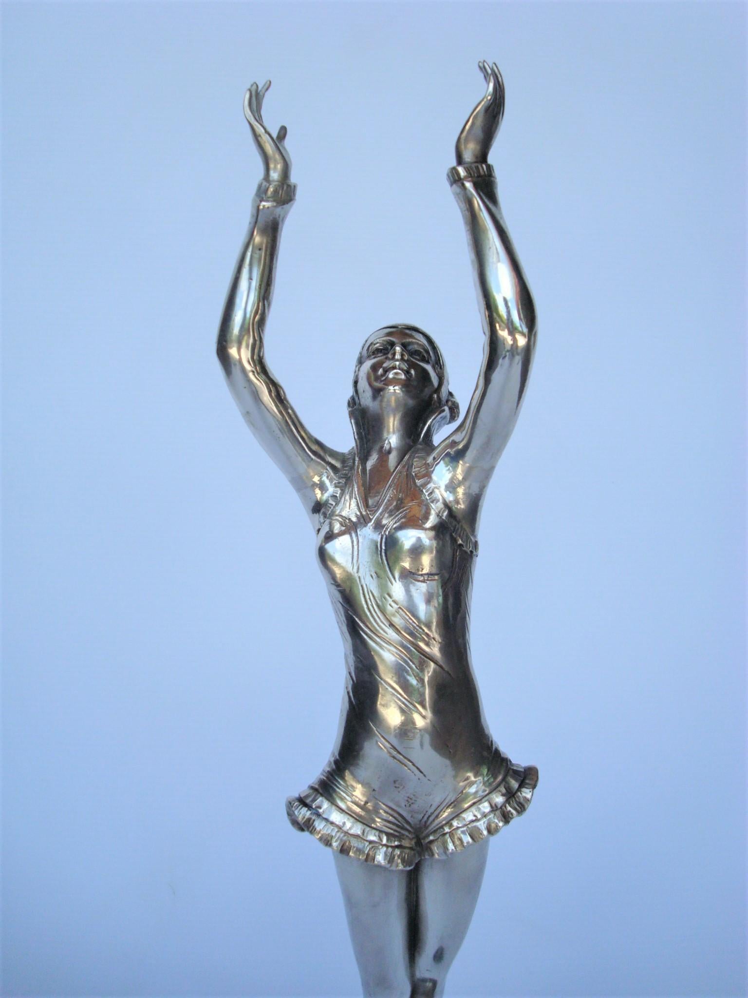 20th Century Art Deco Theatrical Dancing Figure by Josef Lorenzl, Austria 1920´s For Sale