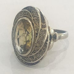 Art Deco Theodor Fahrner Citrine and Silver ring Hallmarked