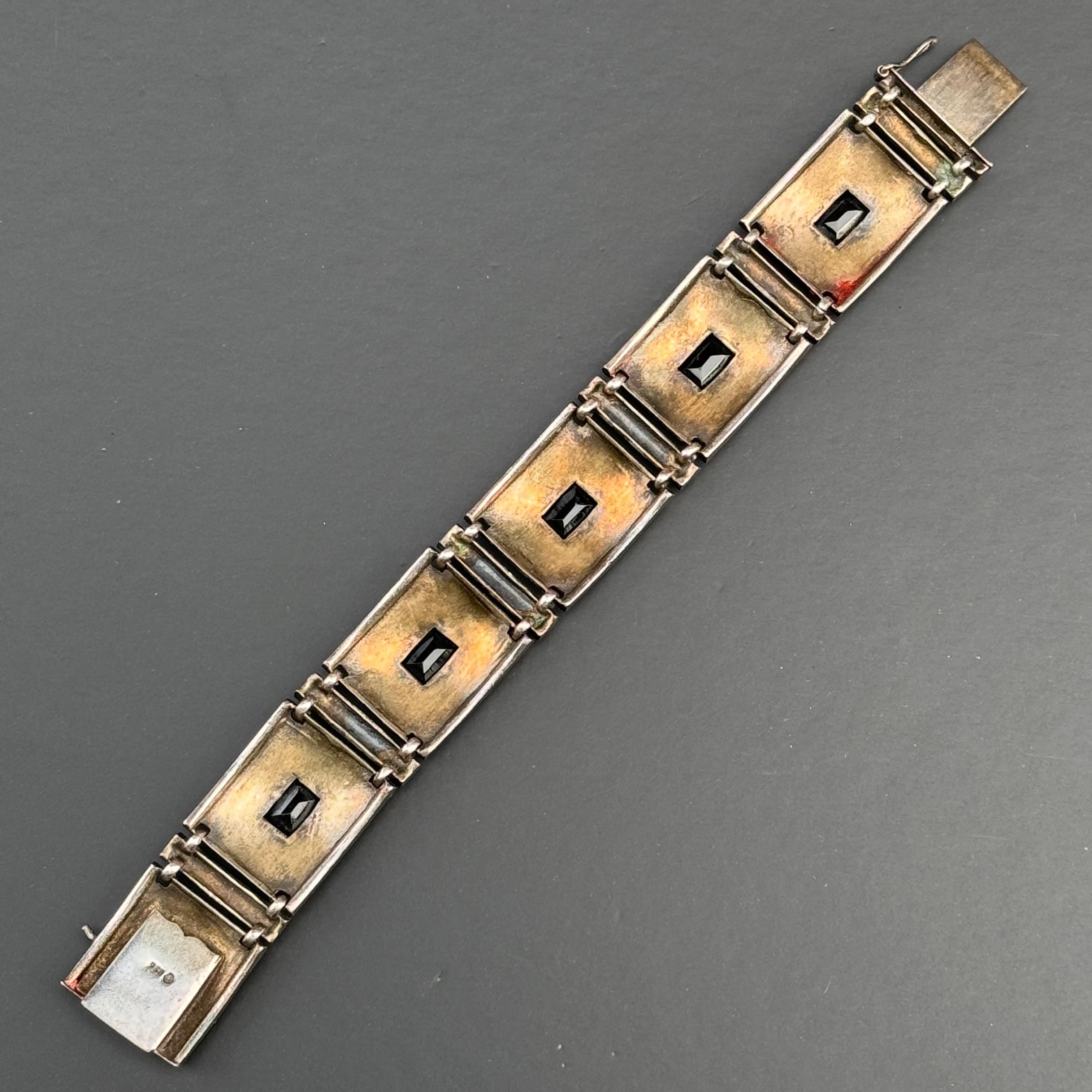 Smalto Art Deco Theodor Fahrner  935 Bracciale in argento in vendita 1