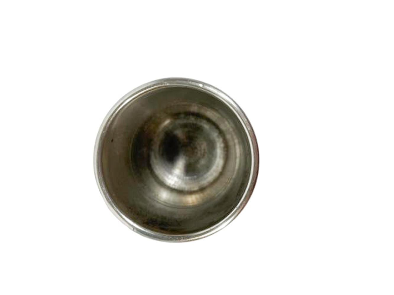 Art Deco spirit measure / jigger in the form of a thimble marked 
