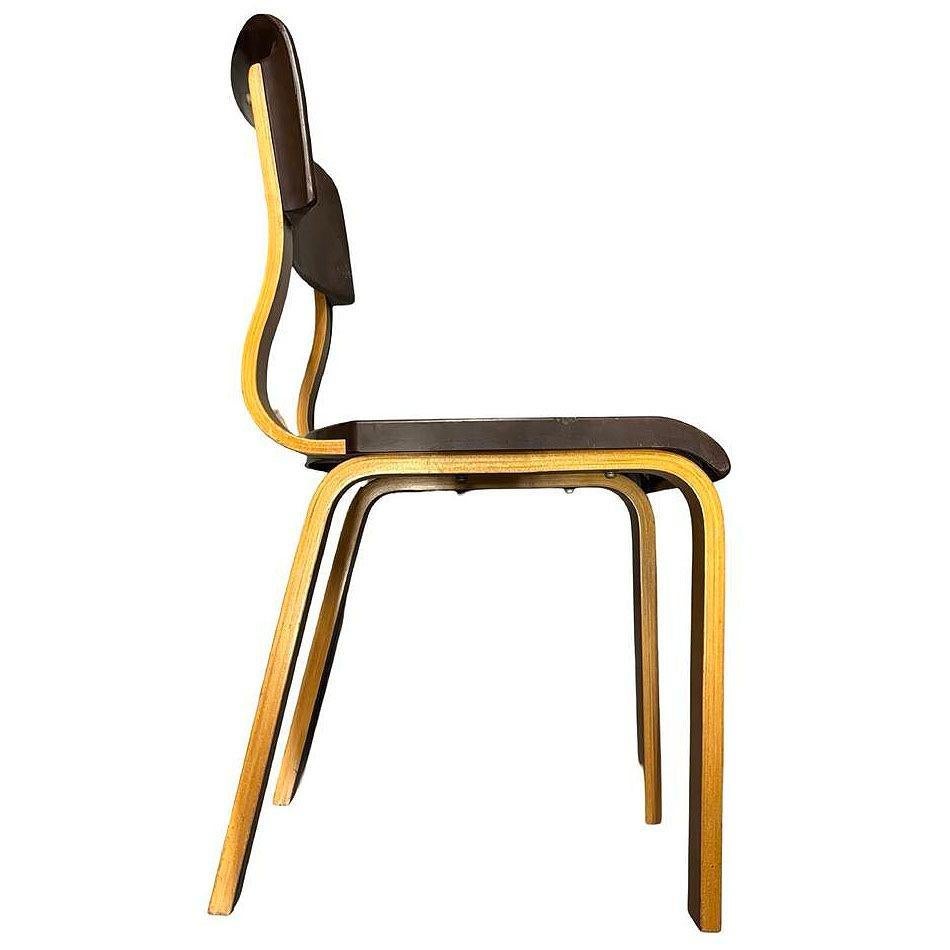 Art Deco Thonet Bentwood Dining Chair w/ Bakelite Seat In Good Condition For Sale In Van Nuys, CA