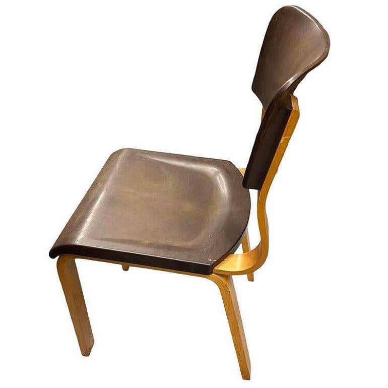 Mid-20th Century Art Deco Thonet Bentwood Dining Chair w/ Bakelite Seat For Sale