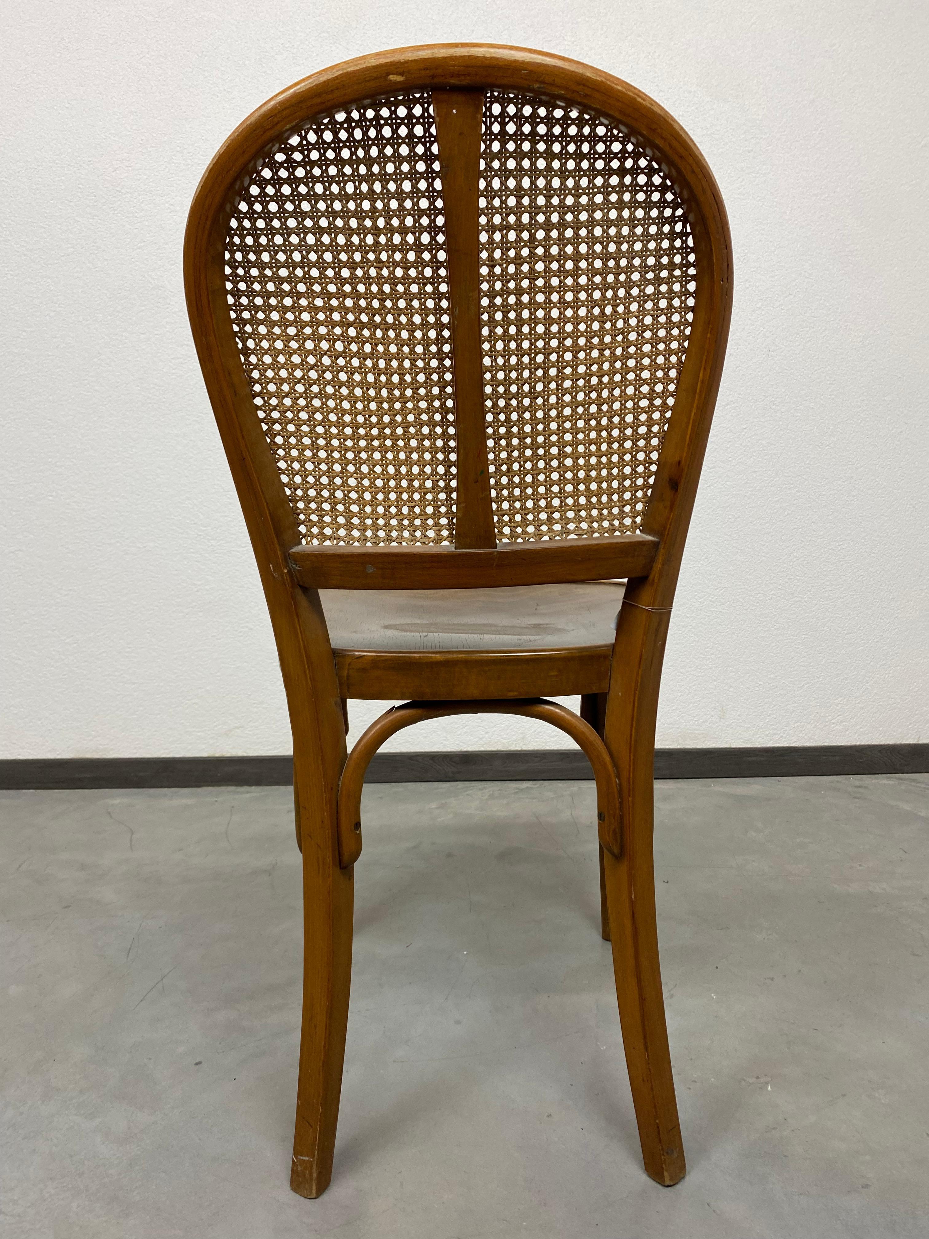 Rattan Sedia Thonet Art Deco nello stile di Josef Frank in vendita