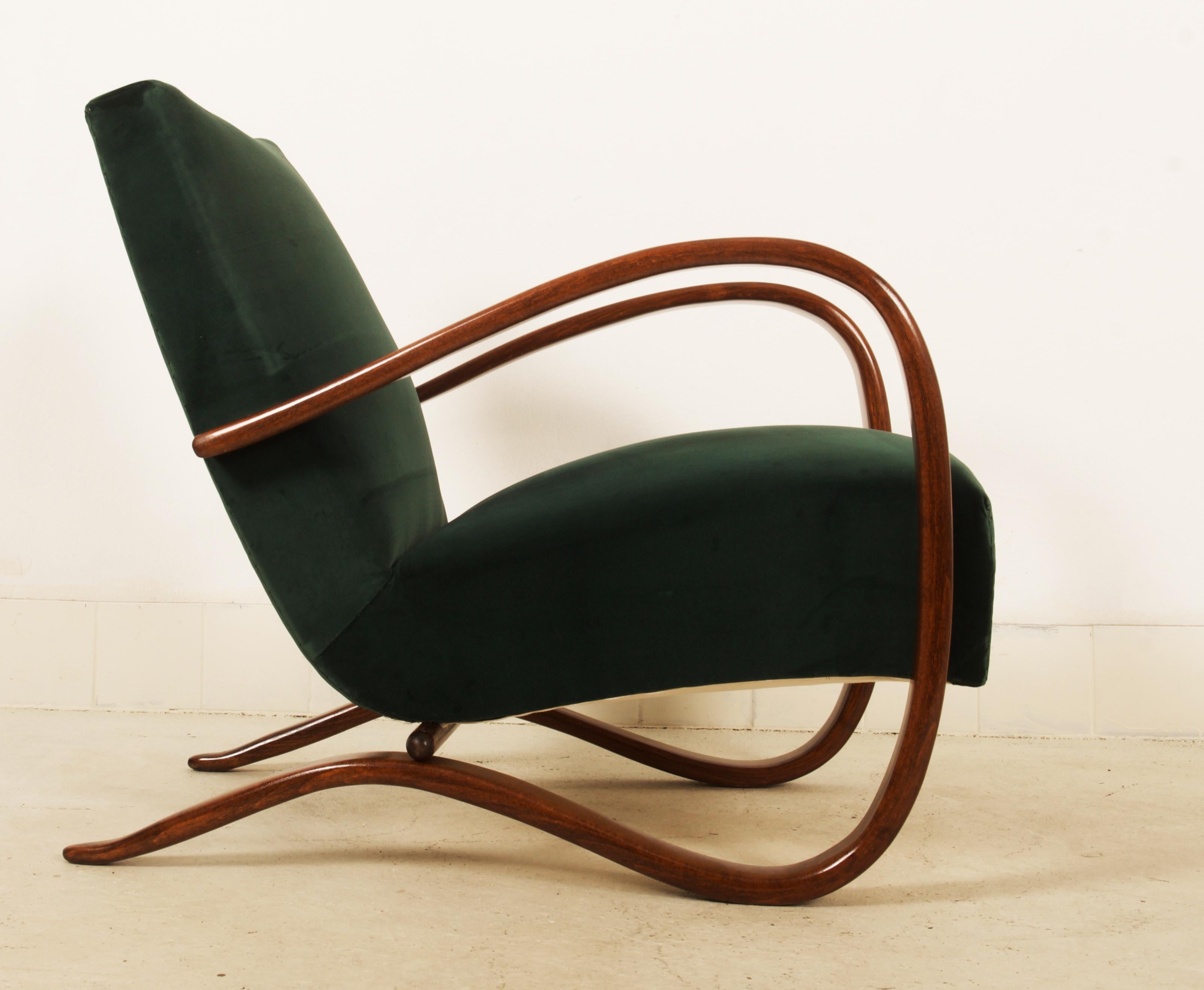 Mid-20th Century Art Deco Thonet H269 Armchair by Jindrich Halabala For Sale