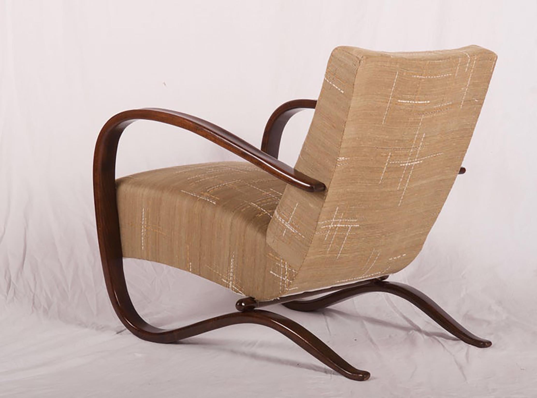 Art Deco Thonet H269 Armchairs by Jindrich Halabala For Sale 3