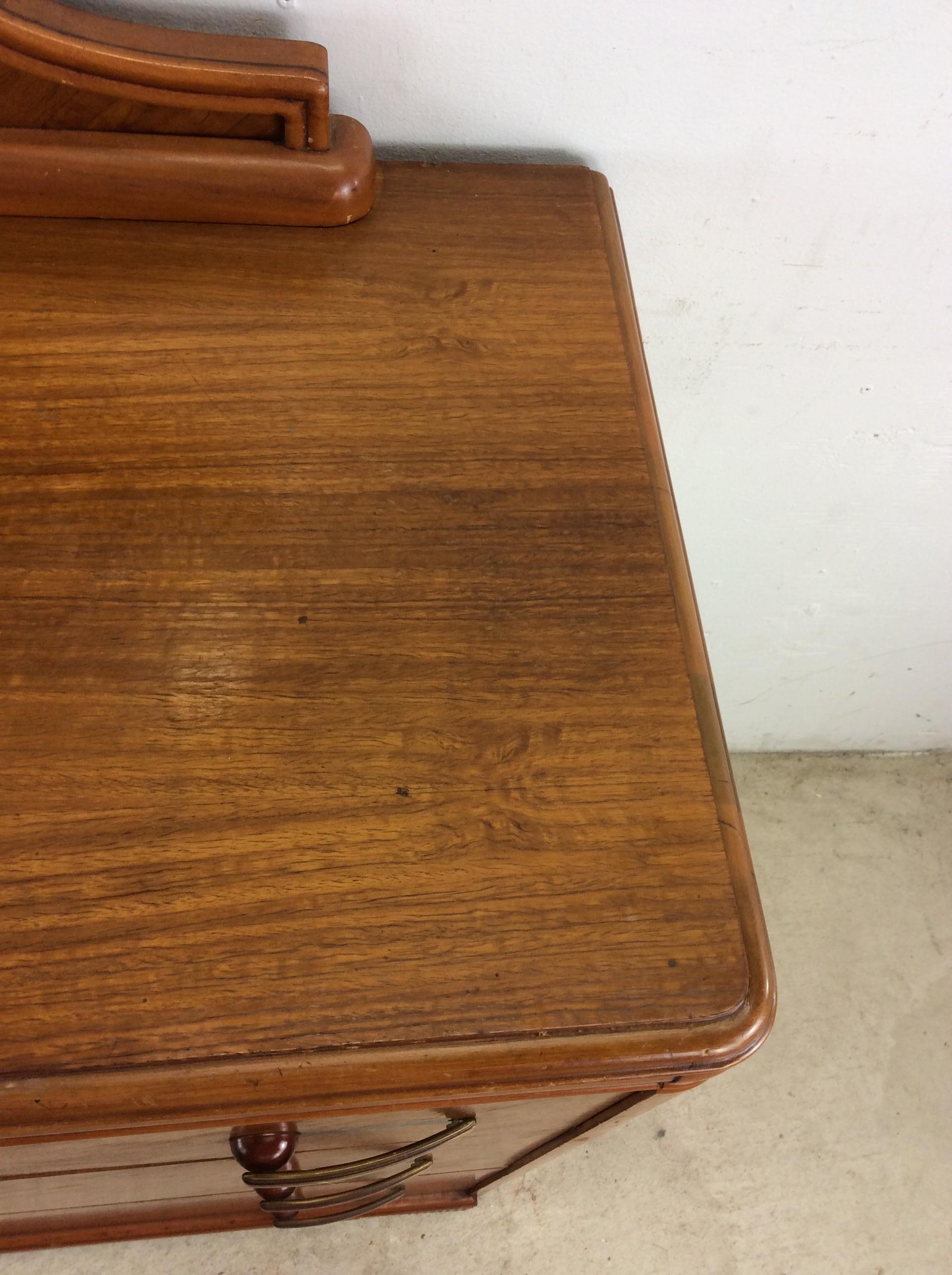 Cómoda Art Decó de Tres Cajones con Espejo Montado en Bueno estado para la venta en Freehold, NJ