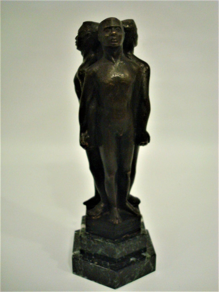 art-deco-three-naked-men-holding-hands-bronze-and-marble-base-sculpture