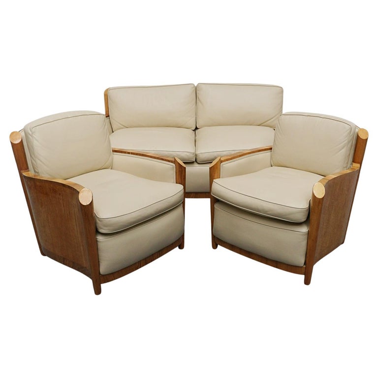 Art Deco Three Piece Lounge Suite by Maurice Adams For Sale
