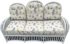 Art Deco Three Piece Rattan /  Wicker Suite by The Heywood Wakefield Company