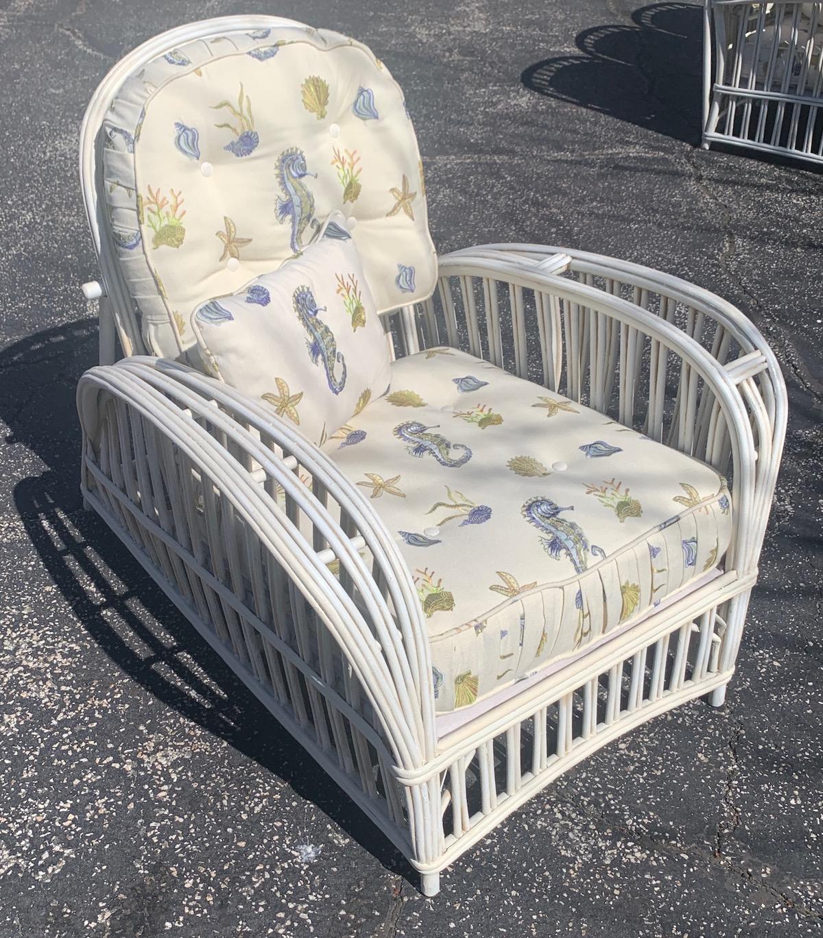 Art Deco Three Piece Rattan /  Wicker Suite by The Heywood Wakefield Company For Sale 2