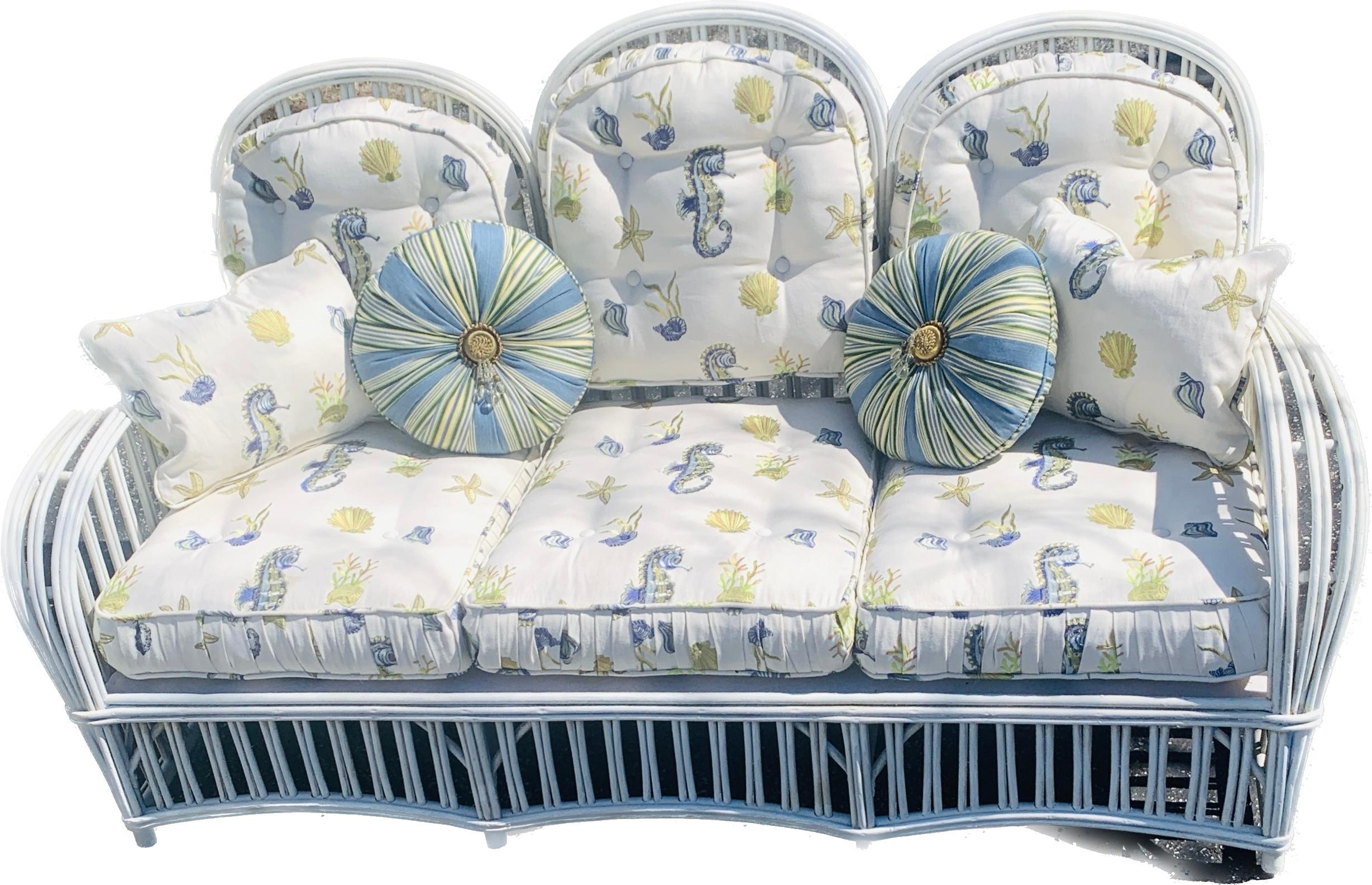 Suite en rotin Art Déco de trois pièces par The Heywood Wakefield Company Bon état - En vente à Nashua, NH