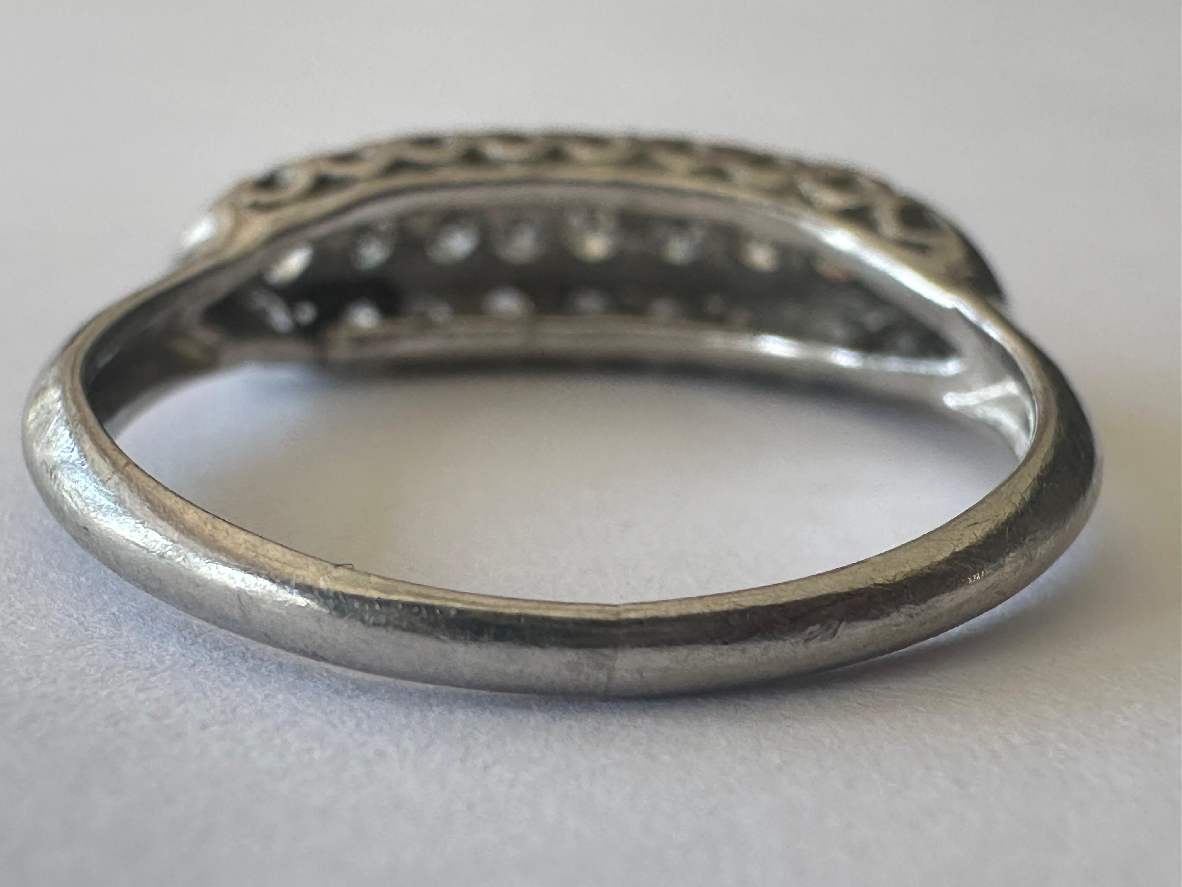 Art Deco Three Row Diamond and Platinum Band   In Good Condition For Sale In Denver, CO