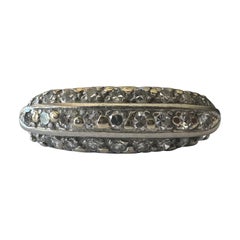 Art-Déco-Ring aus Platin mit drei Reihen Diamanten und Platin
