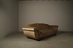 Art Deco three-seat sofa in original velvet, Belgium circa 1930