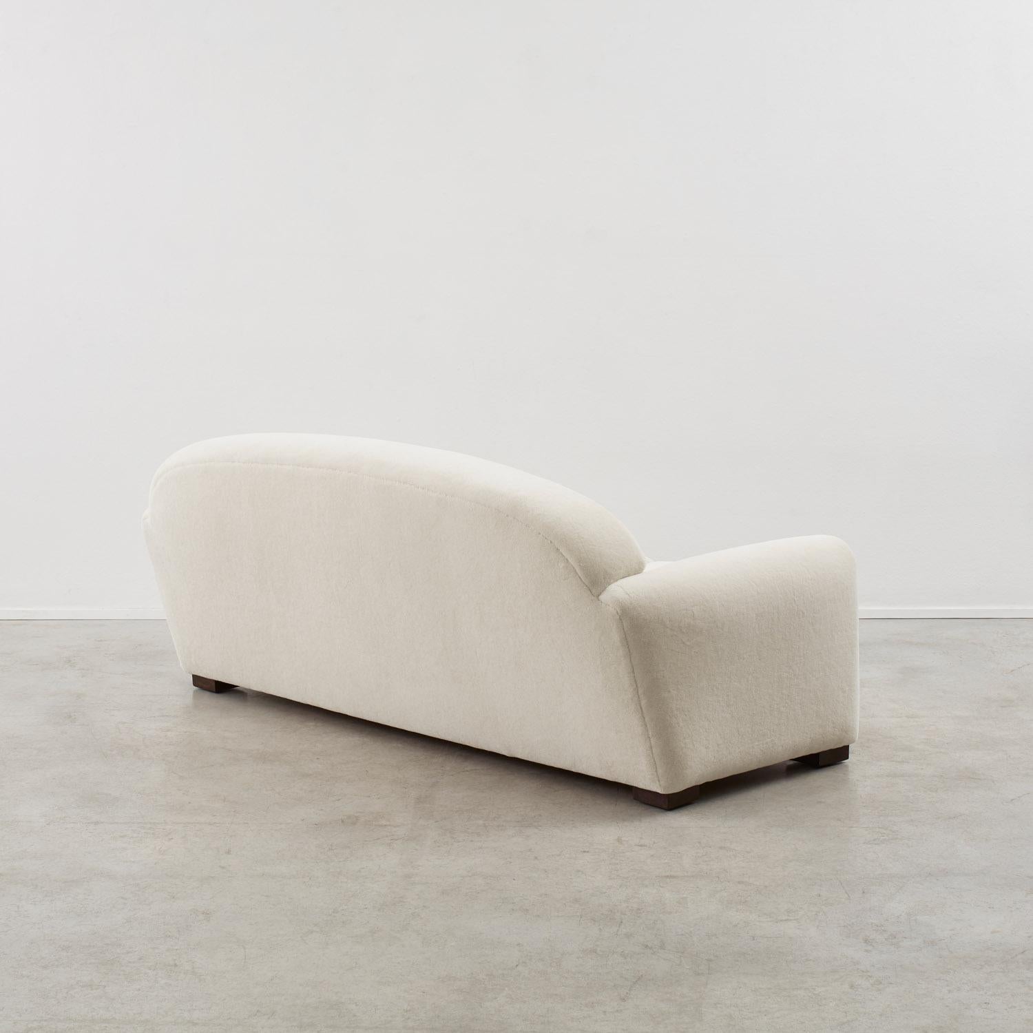 Mid-20th Century Art Deco Three-seater club sofa - France, 1930s For Sale