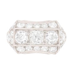 Antique Art Deco Three-Stone Diamond Cluster Ring, circa 1920s