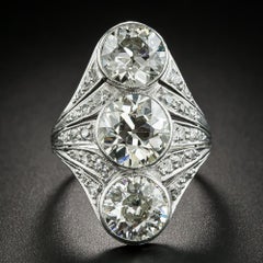Art Deco Three-Stone Diamond Dinner Ring