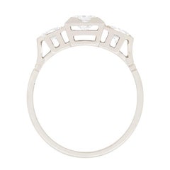 Art Deco Three-Stone Diamond Engagement Ring, circa 1920s