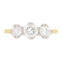 Art Deco Three-Stone Diamond Engagement Ring, circa 1930s