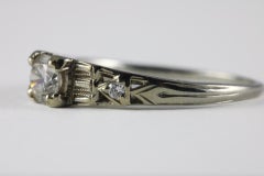 Art Deco Three-Stone Diamond Engagement Ring
