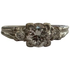 Art Deco Three-Stone Diamond Engagement Ring