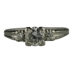 Art Deco Three-Stone Diamond Engagement Ring