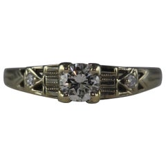 Art Deco Three-Stone Diamond Engagement Ring