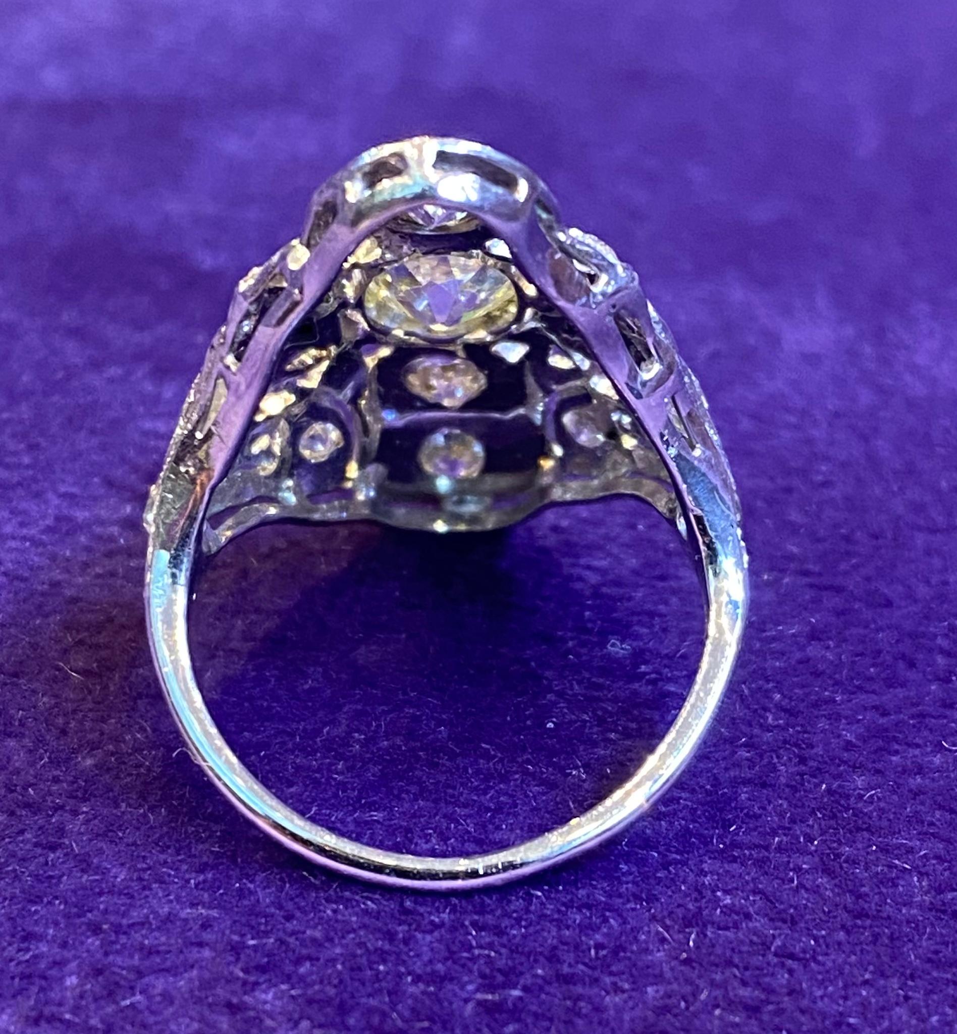 Art Deco Three Stone Diamond Ring For Sale 1
