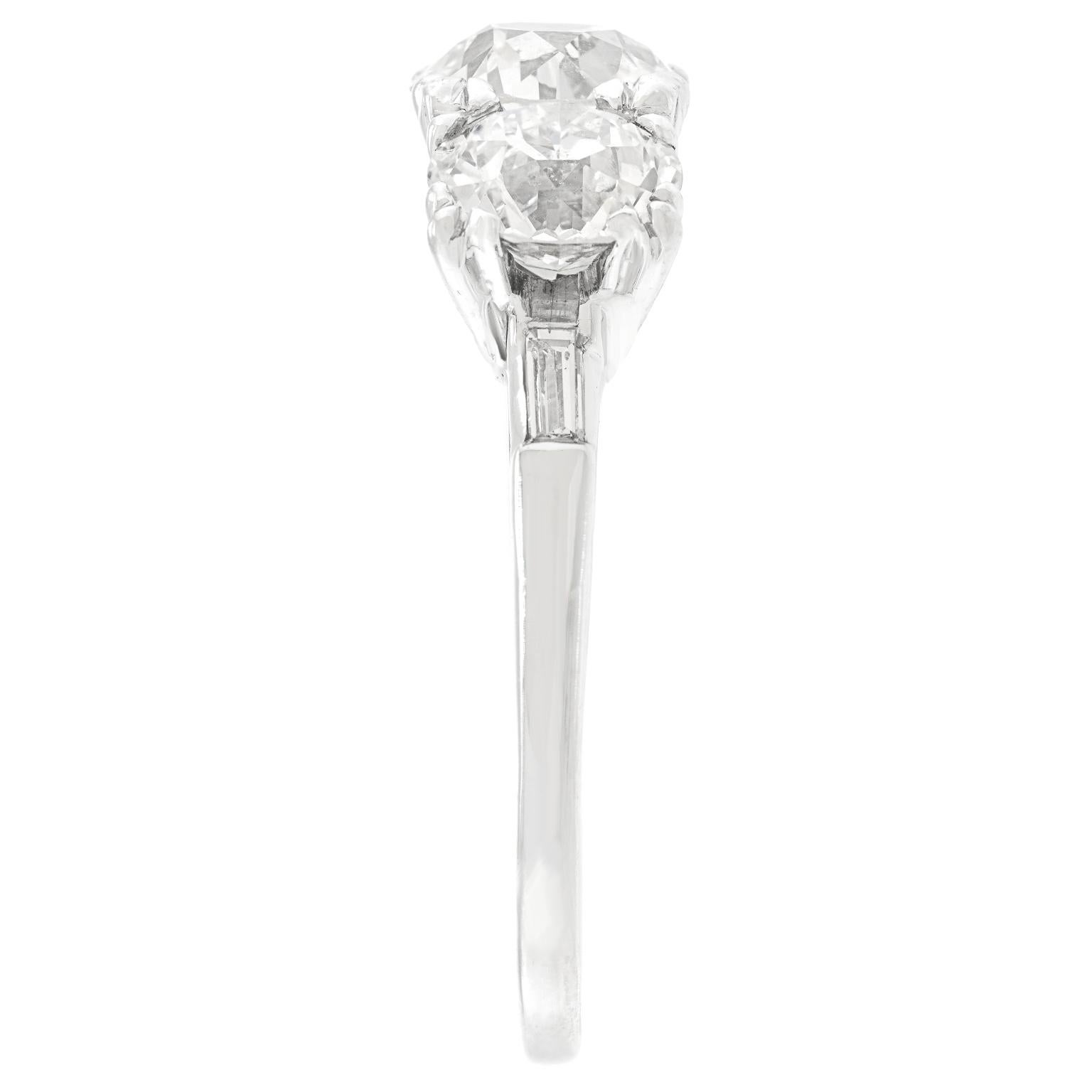 Art Deco Three-stone Diamond Ring For Sale 3