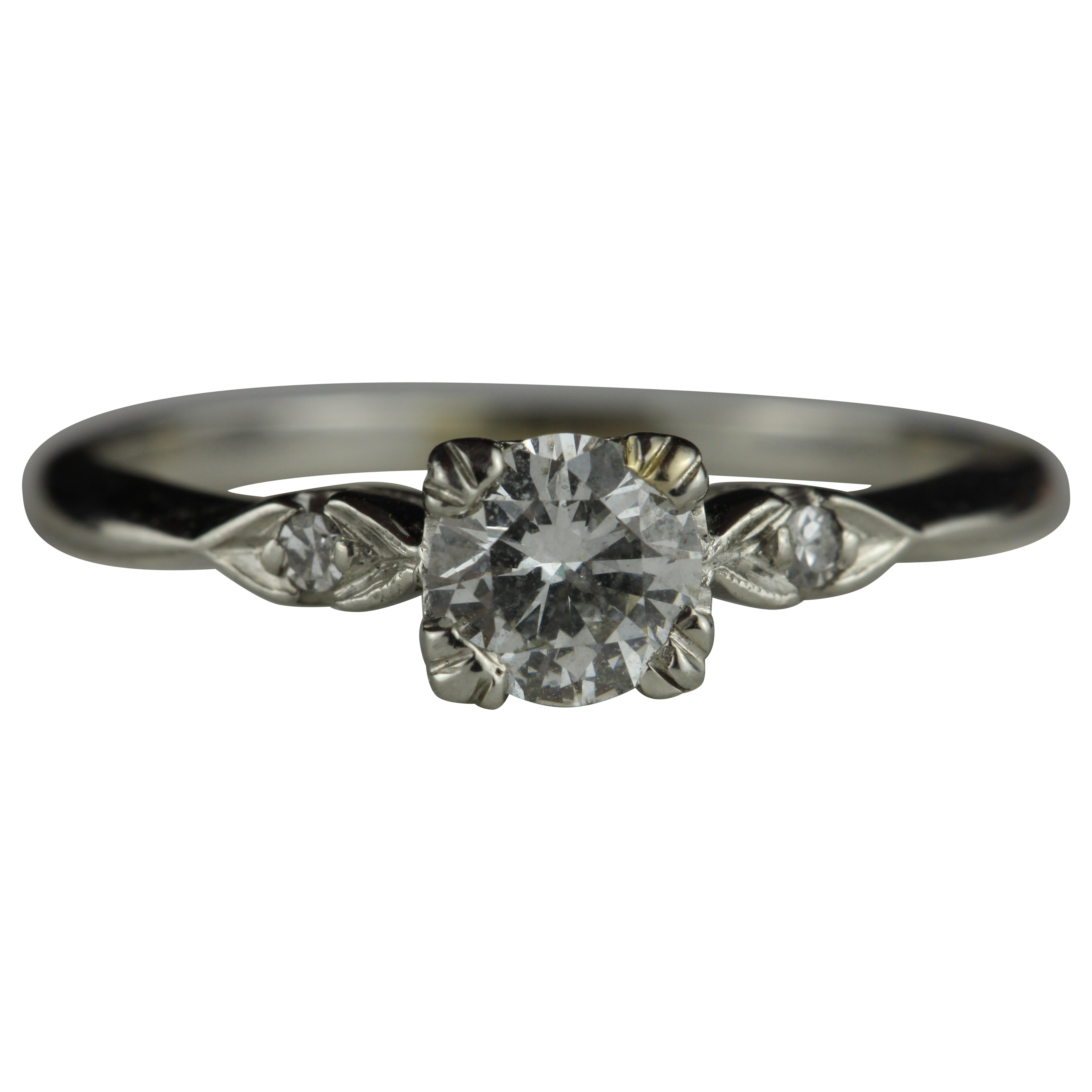 Art Deco Three-Stone Diamond Ring For Sale