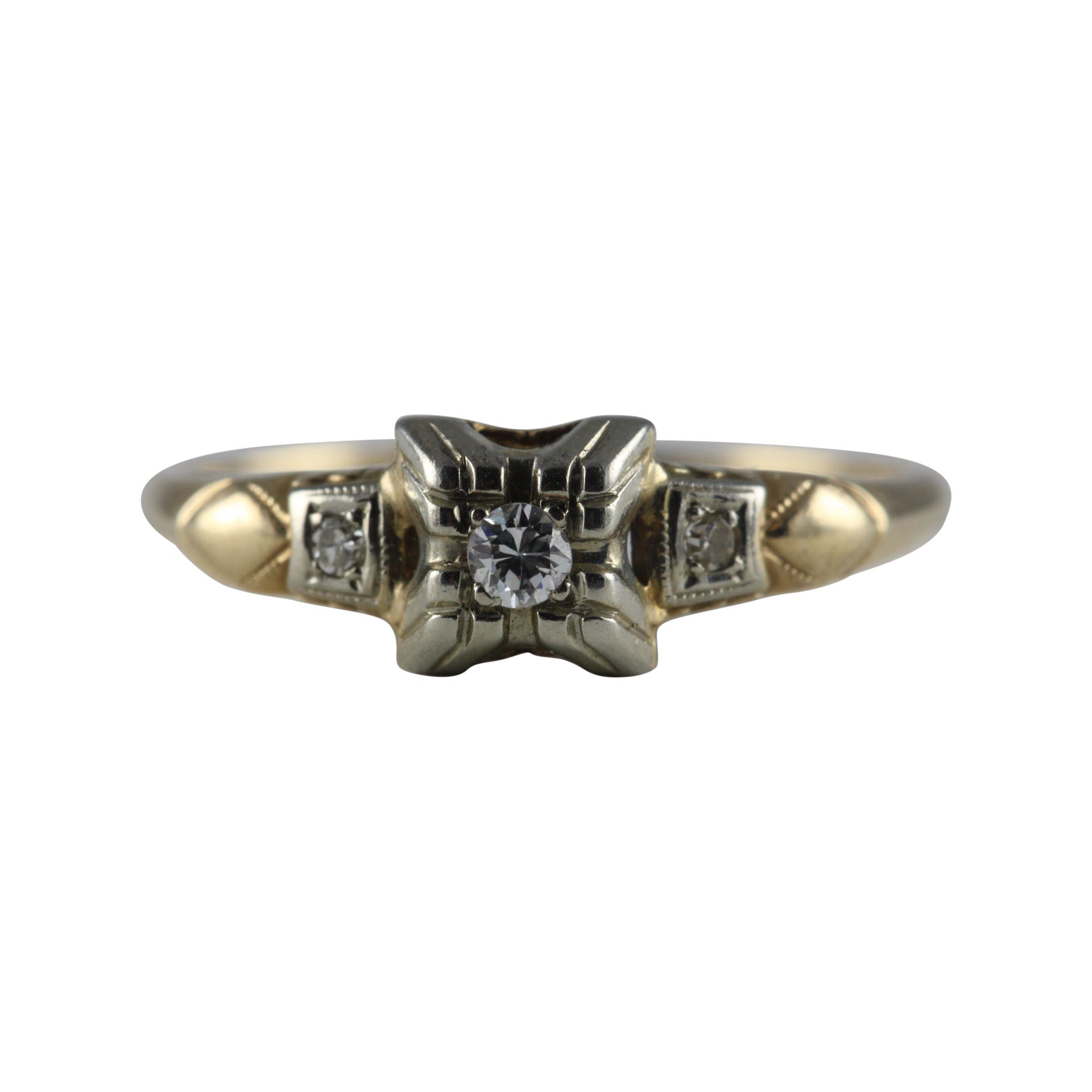 Art Deco Three-Stone Diamond Ring For Sale