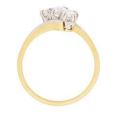 Art Deco Three-Stone Diamond Twist Ring, circa 1930s