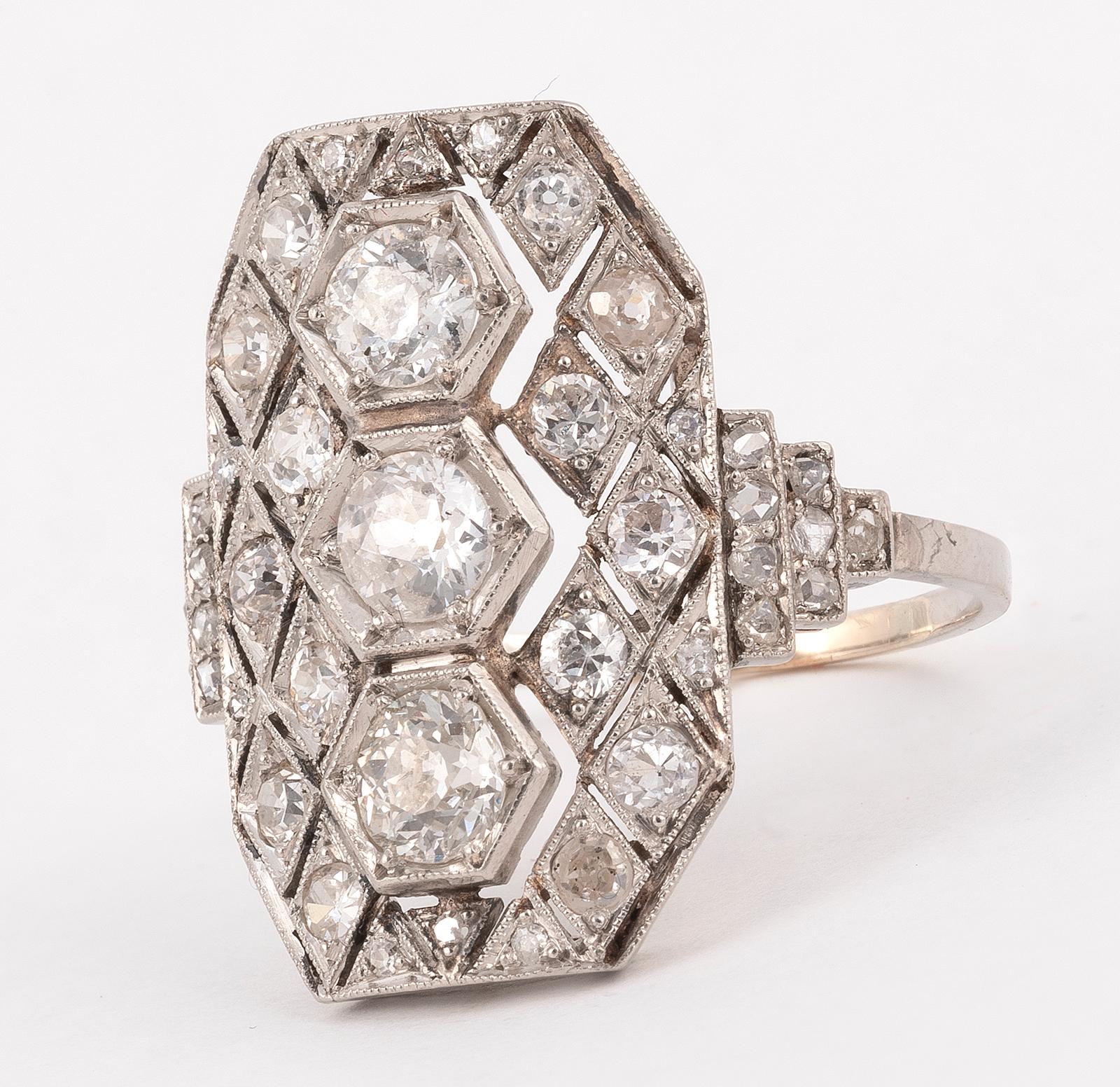 estimated total diamond weight: 1.80cts; size: 8 3/4