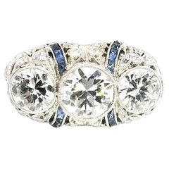 Art Deco Three Stone Ring