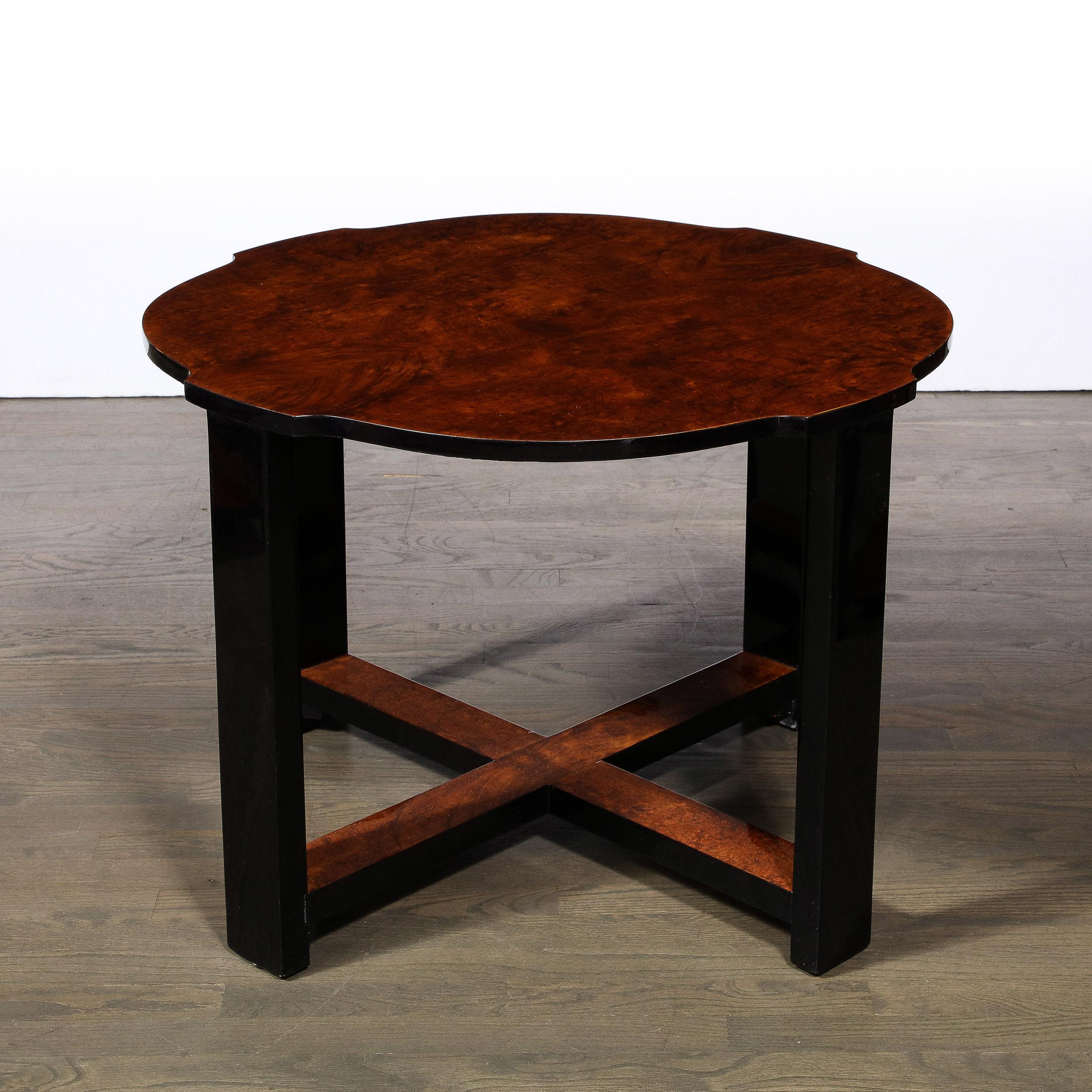 Art Deco Three-Tier Occasional Table w/ Four Nested Tables in Bookmatched Walnut 5