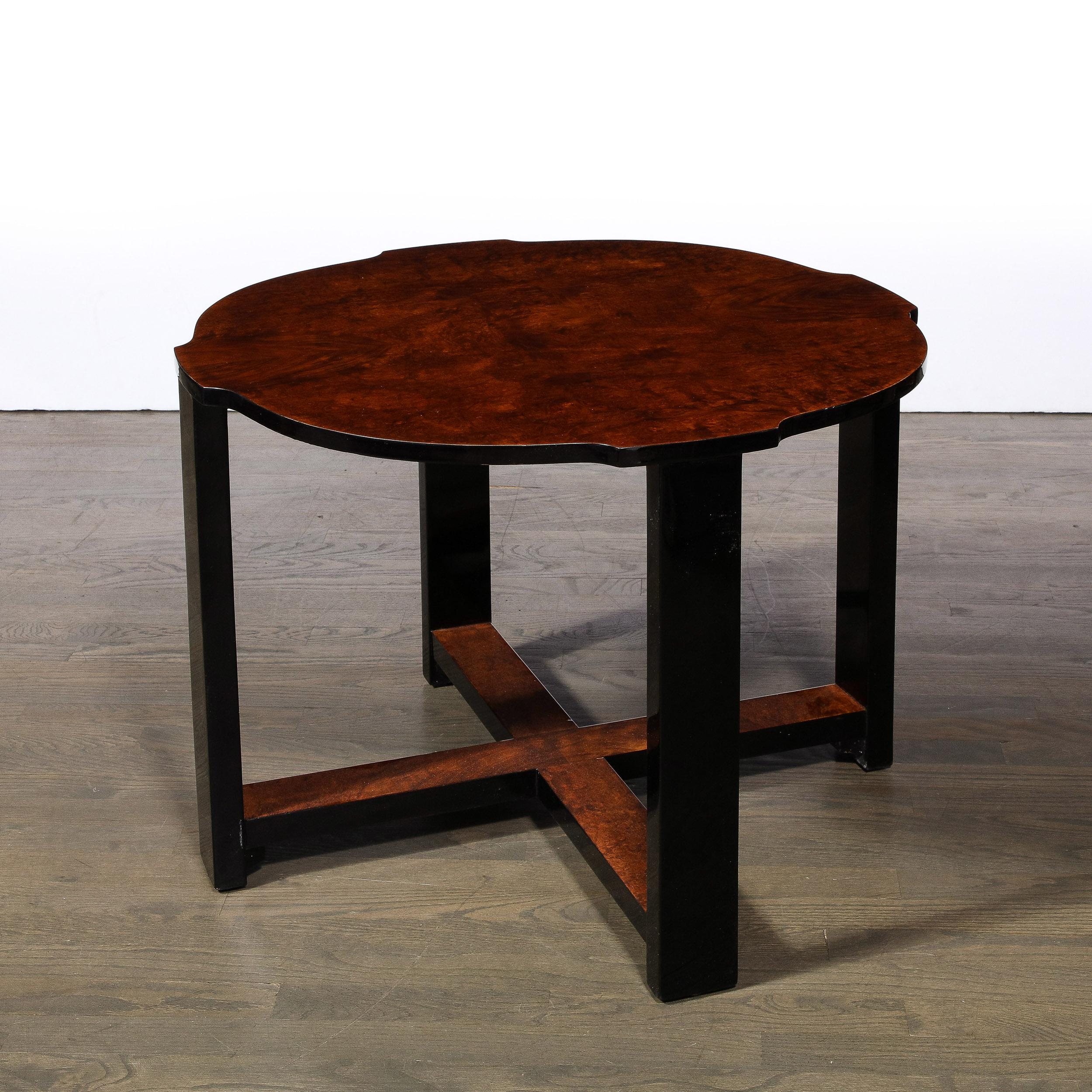 Art Deco Three-Tier Occasional Table w/ Four Nested Tables in Bookmatched Walnut 6
