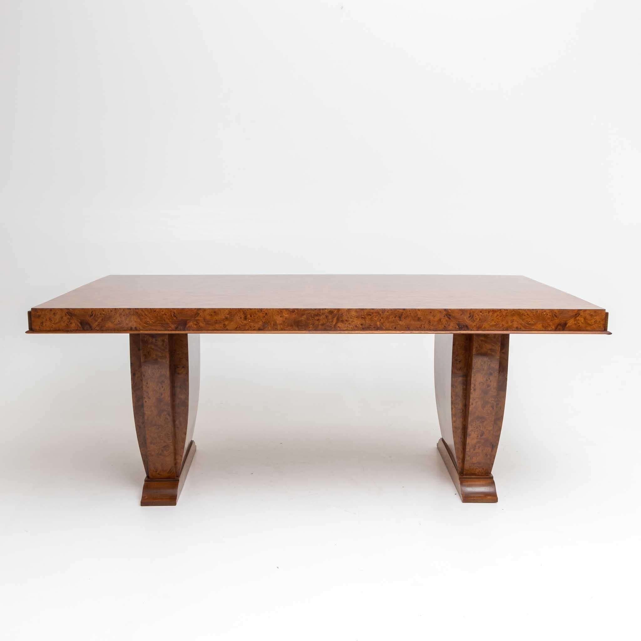 Art Deco Thuja Root Veneered Dining Room Table, France, circa 1920 1