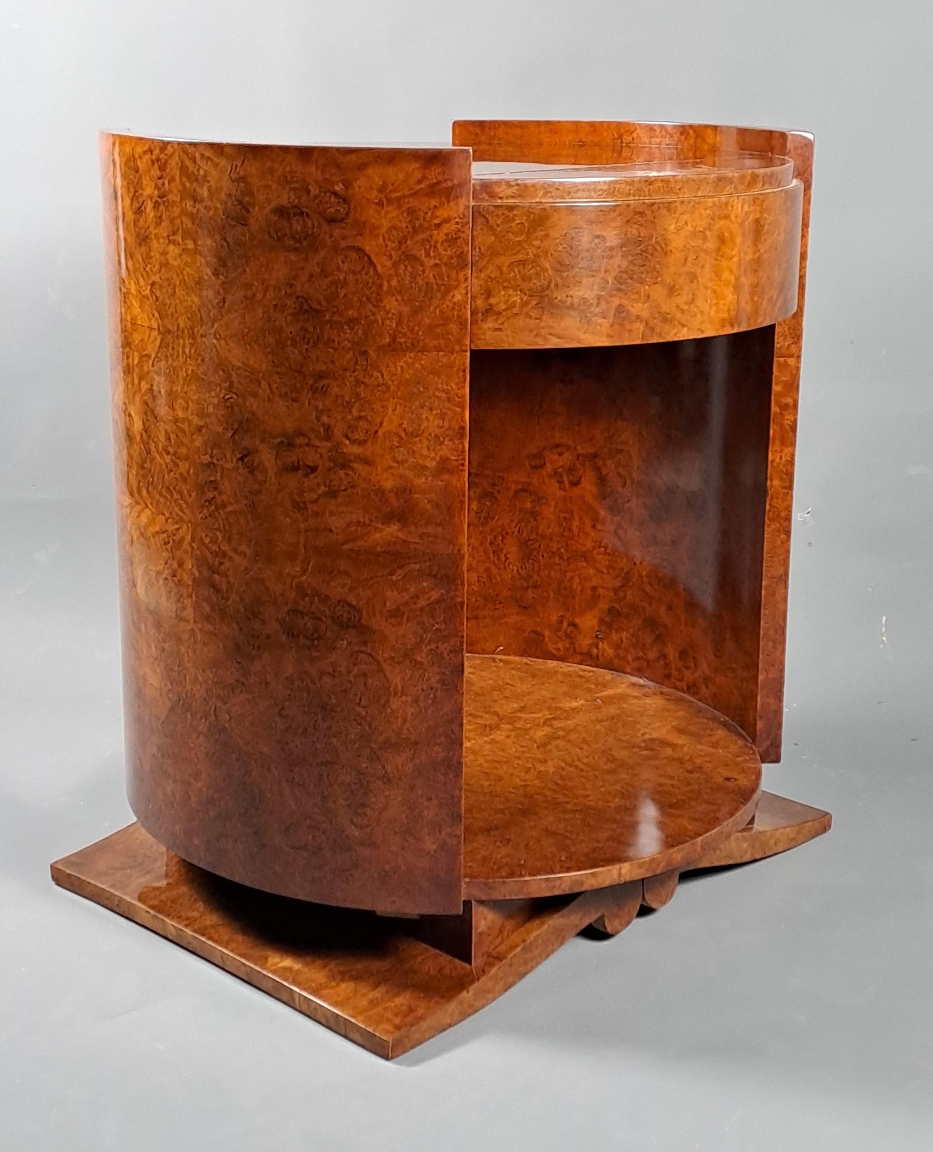 Art Deco Thuya Wurzelholz Pedestal Tisch im Angebot 2