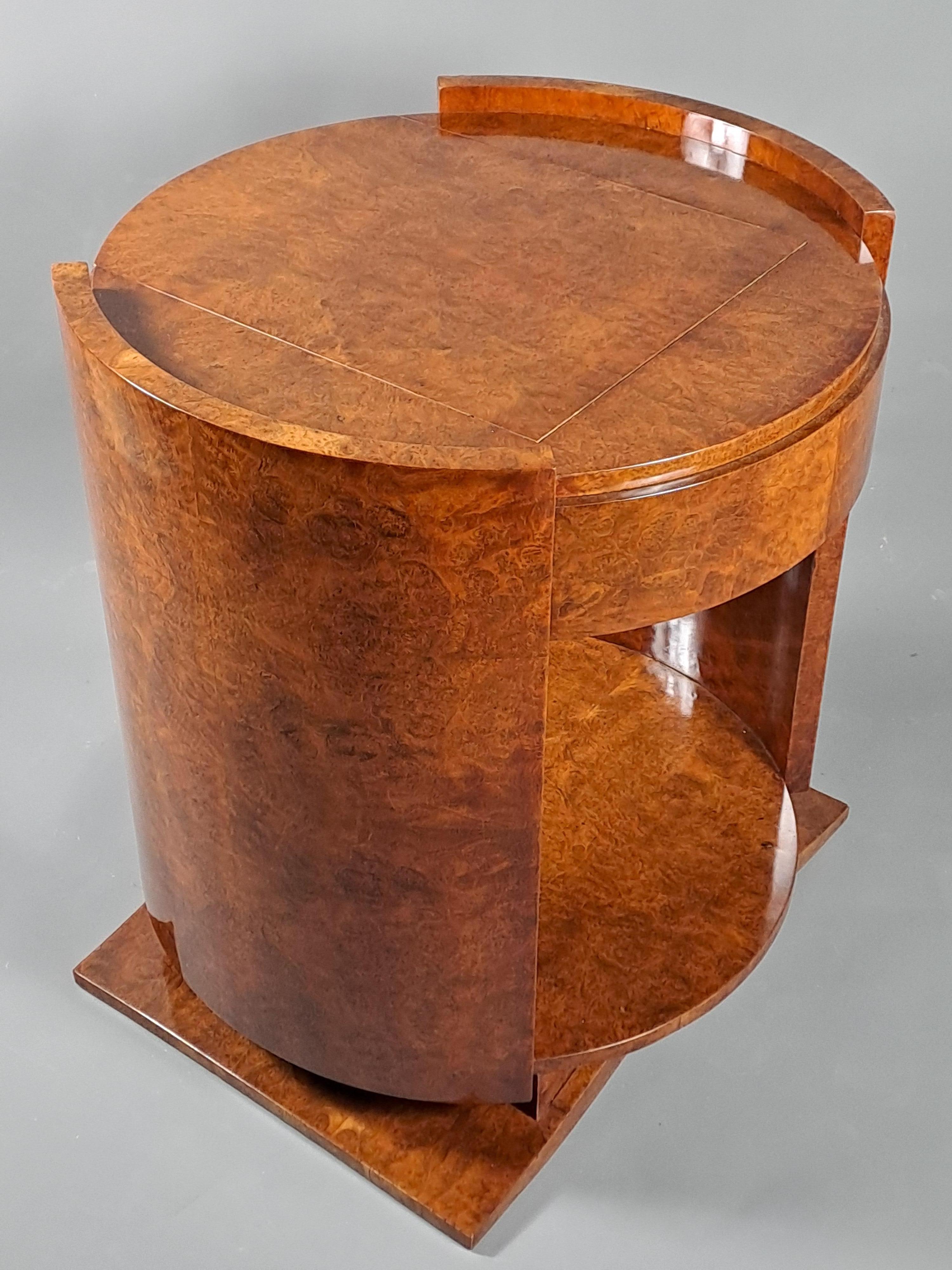 Art Deco Thuya Burl Pedestal Table For Sale 4