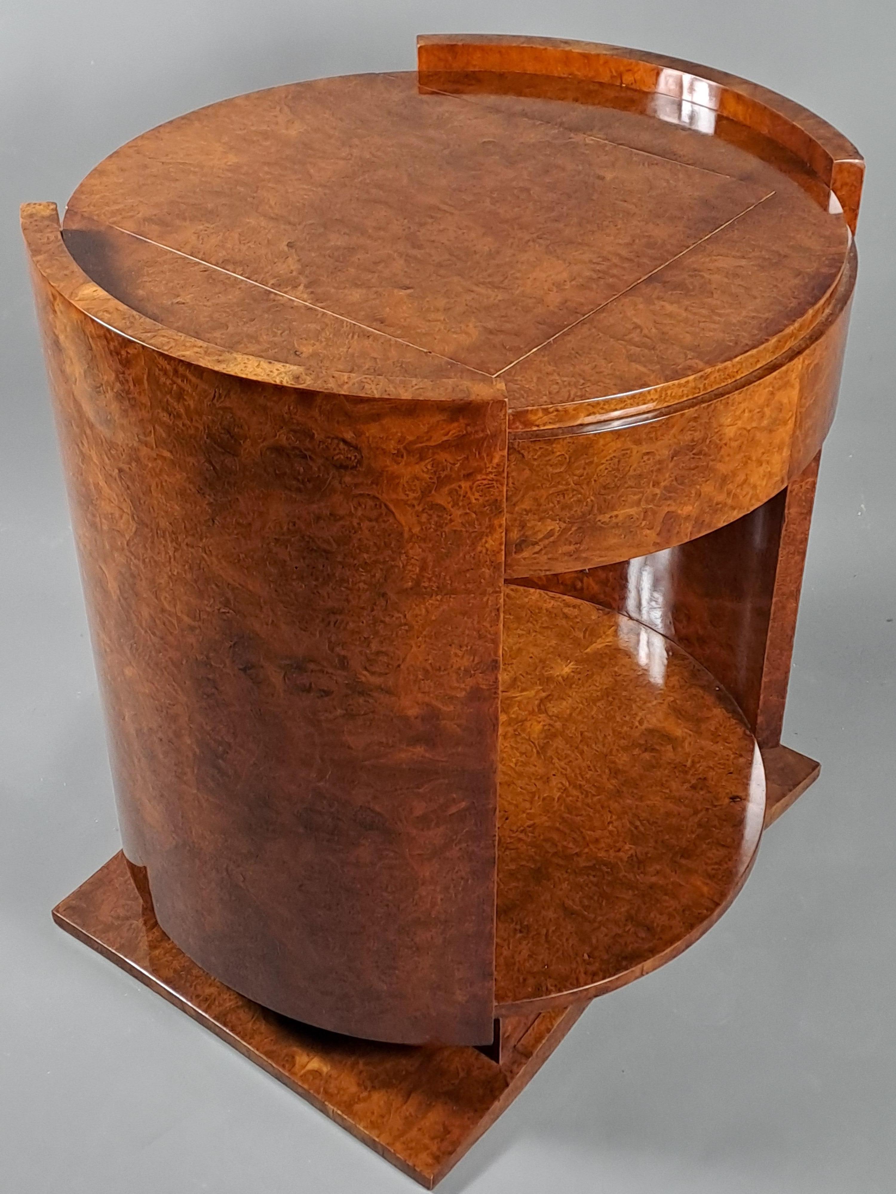 Art Deco Thuya Burl Pedestal Table For Sale 6