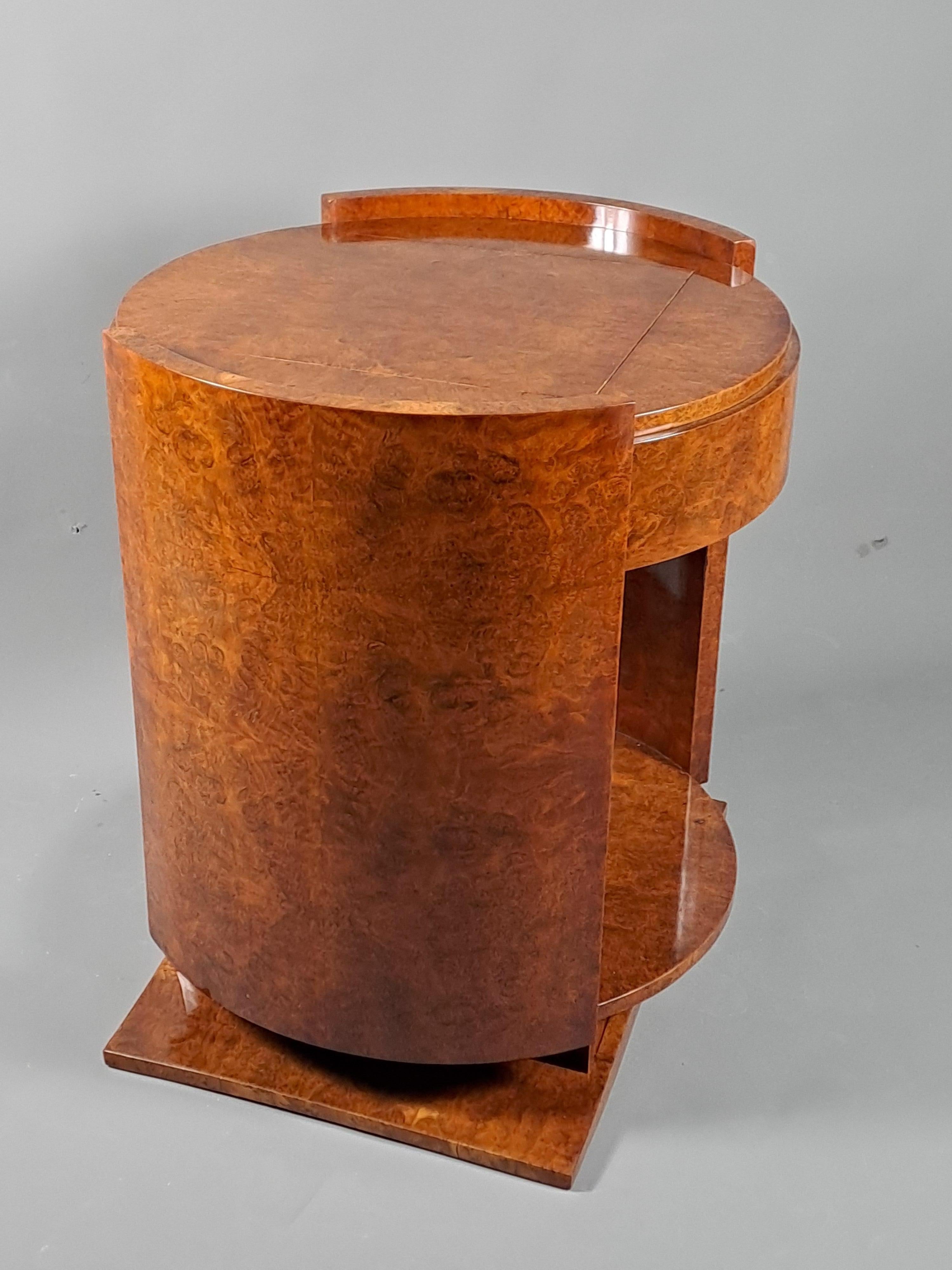 Art Deco Thuya Burl Pedestal Table For Sale 7