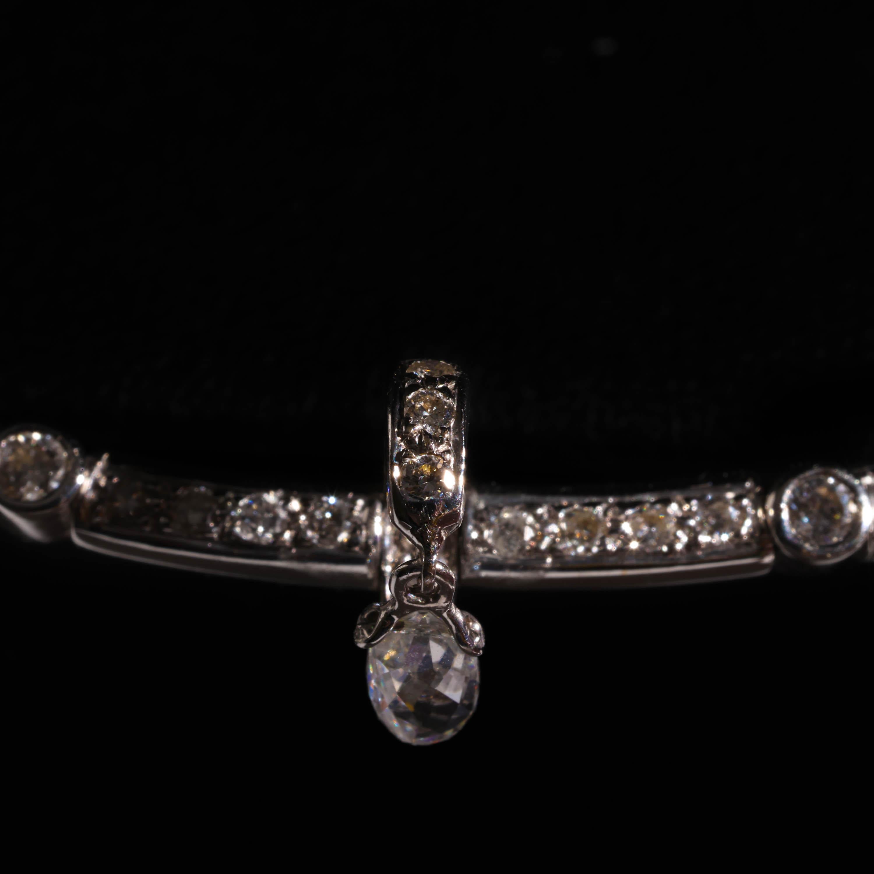 Tiara & Necklace Diamonds, Diamond Briolettes for Wedding or Gala 8 TCW Art Deco For Sale 6